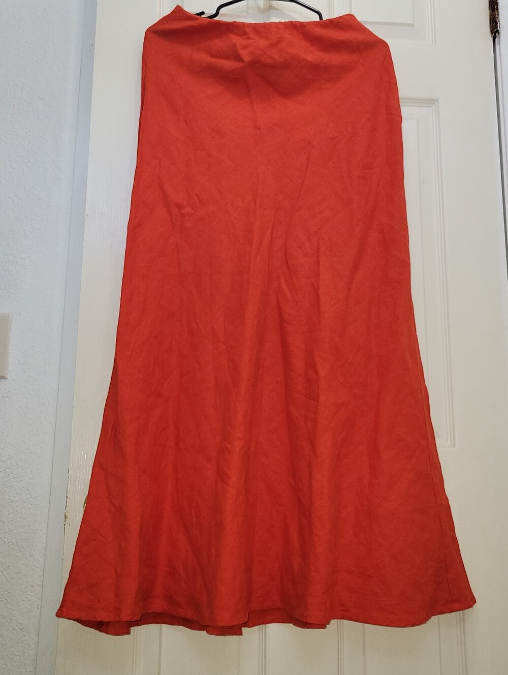 Women's Red Linen A-Line Skirt Sz 2 Made In India